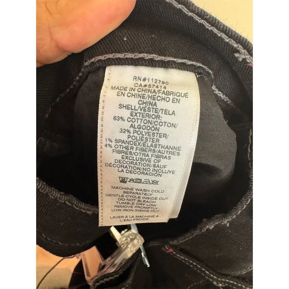 True Religion Men's Ricky Relaxed Straight Black Jeans Size 33
